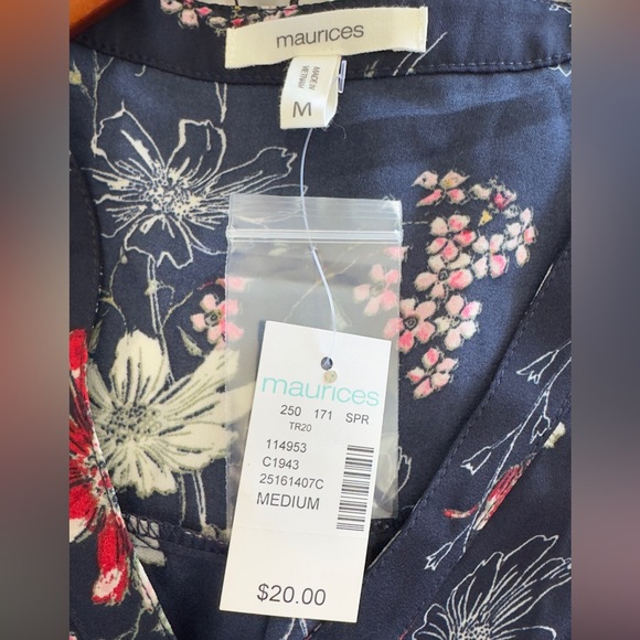 Floral Print Button Front Tank Brand: Maurices - Picture 4 of 6